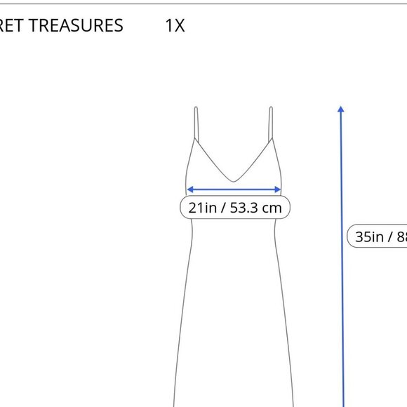 Secret Treasures Womens Chemise Slip 1X Adjustable Spaghetti Strap YEL3E - Picture 4 of 9